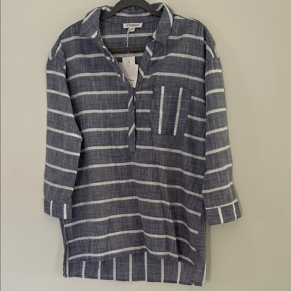 NWT beachlunchlounge Striped Cotton Pullover Tunic